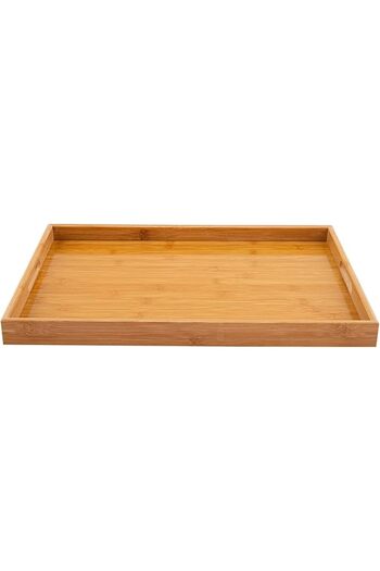 AKDC Broad Bamboo Tray- Brown Shade, Strong Serving Tray