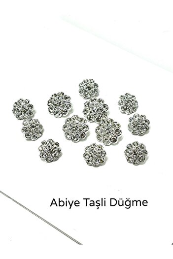 ODDA TASARIM ATÖLYESİ Shiny Silver Jewelled Metalized Evening Dress Button