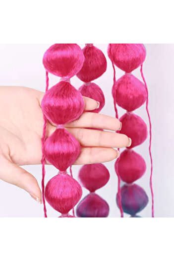 KONAK PERUK Balloon Braided Glitter Elastic Ponytail - Acm10