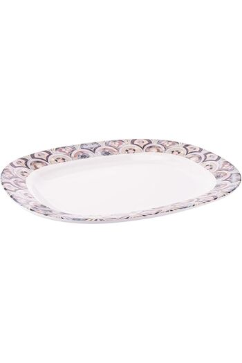 AKDC M/Mine Oval Plate L(29cm) xW(35cm) xH(3cm) White And Brown