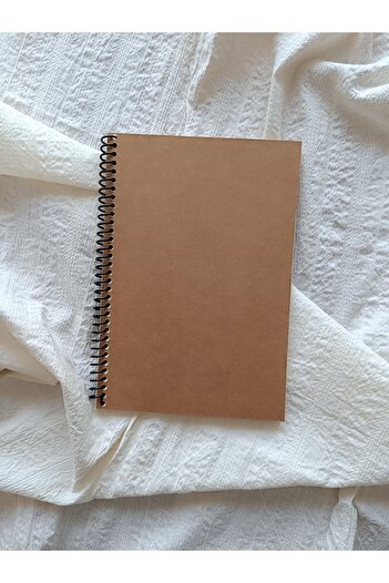 Pink Swan Craft A5 Thick Kraft Cover Spiral Ivory Inner 40 Sheets 80 Pages Notebook - Scrapbook, Junk Journal