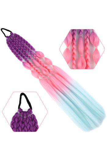 KONAK PERUK Balloon and Straight Loose Braided Elastic Ponytail - Acm19