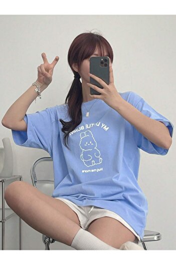 uyguntarz Unisex My Little Bunny Printed Design Tshirt