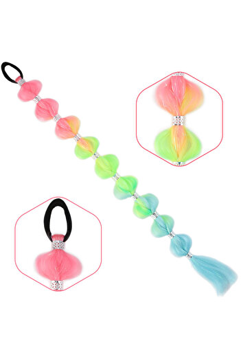 KONAK PERUK Braided Elastic Ponytail with Glitter Accessories - Acm05