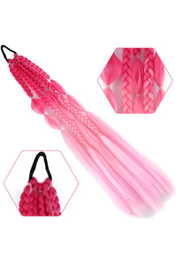 KONAK PERUK Balloon and Straight Loose Braided Elastic Ponytail - Acm10