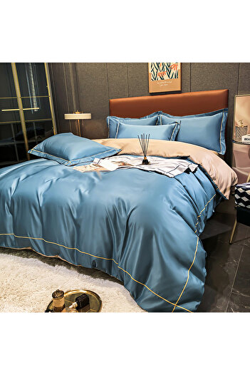 sharpdo 4-Piece Silk Bedding Set, Warm in Winter and Cool in Summer Skin-Friendly Breathable Duvet Cover