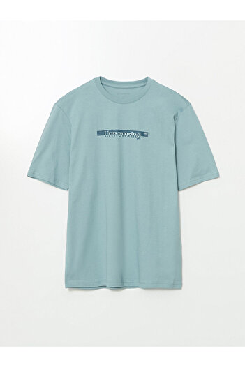 LC Waikiki Ανδρικό μπλουζάκι LCW Crew Neck με εμπριμέ χτενισμένο βαμβάκι