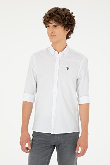 U.S. Polo Assn. U.S. Polo Assn. Чоловіча біла сорочка з довгими рукавами Basic 50288629