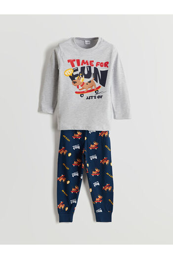 LC Waikiki New Season Elastic Waist Printed Boys Pajama Set - S5Ln83Z1