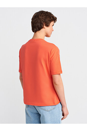 Dilvin 3683 Basic T-shirt-Pomegranate Flower