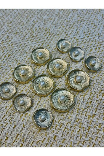 ODDA TASARIM ATÖLYESİ Oyster Model Pearl Detailed Blazer Jacket Button Set