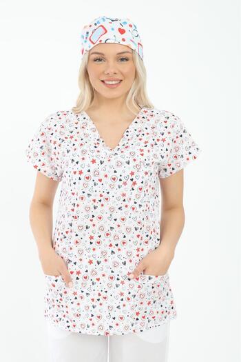 Arme medikal Scrubs cu o singură top din Lycra - Chirurgie, Doctor, Asistentă, Veterinar, Dentist - Model și Tricou colorat