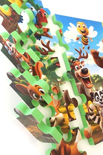 EVAKANCA 35 Parçalı Orman Hayvanları Kalın Çocuk Puzzle Yapboz