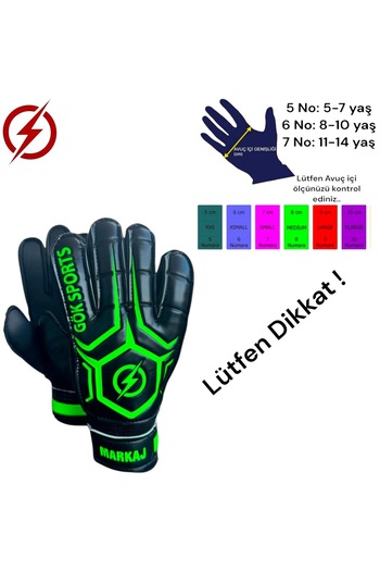 Gök Sports Brandj Children's and Adult's Boned Goalkeeper Gloves with Wrist Bandage and Finger Support