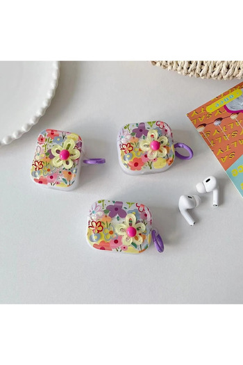 kılıfbenim Glittery Cover Daisy Flower Cute Hard Silicone Protection Case Compatible with AirPods 4Th Generation