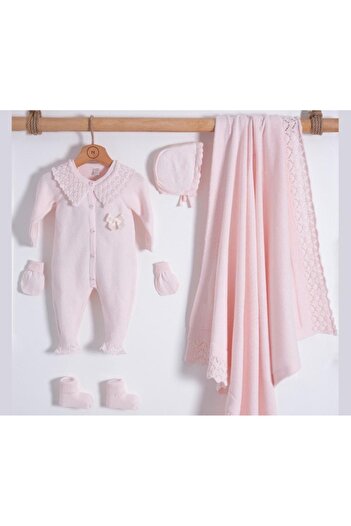 Nipperland Ni̇pperland Baby Girl Set of 5 with Openwork Edges