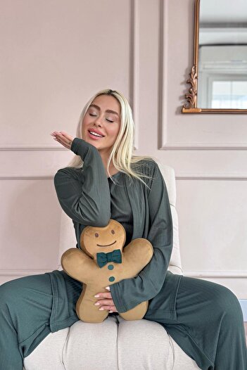 Pijamaevi Green Dublin Women's Pajama Set with Dressing Gown