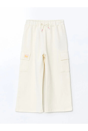 LC Waikiki Lcw Kids Ecru Girl's Jogger Pants with Elastic Waist