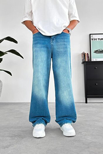 HAFKAGİYİM Απαλό μπλε Basic Extra Loose φαρδύ παντελόνι