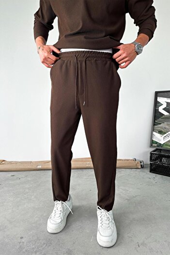 HAFKAGİYİM Καφέ ριμπ παντελόνι Jogger