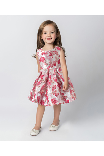 Mark & Mia Mark & Mia Embroidered with Pearl Detailing on Waist Party Dress - Red and White