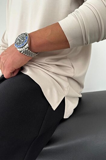 HAFKAGİYİM Μακρυμάνικο μπλουζάκι Stone Basic Soft Lycra Relax Fit