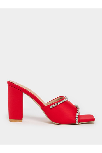 Styli Embellished Crystal Strap High Heel Sandals