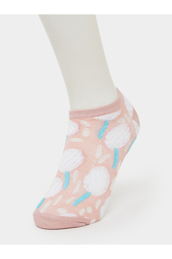 Styli Set Of 5 - Floral Print Ankle Socks