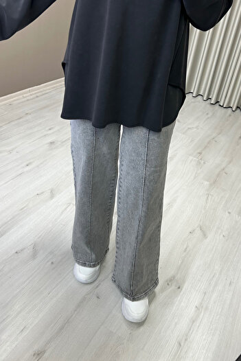 NOSHE Wide Leg Lawn Detailed Lycra Women's Palazzo Jeans