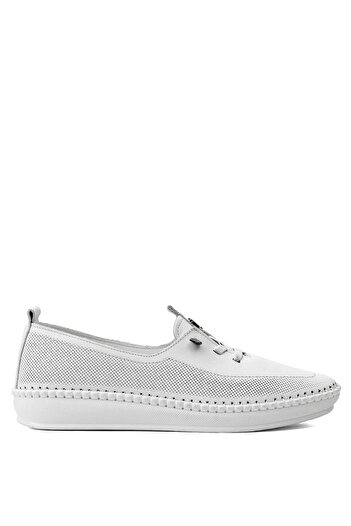 Voyager Z083 White Genuine Leather - Orthopedic Women's Casual Shoes