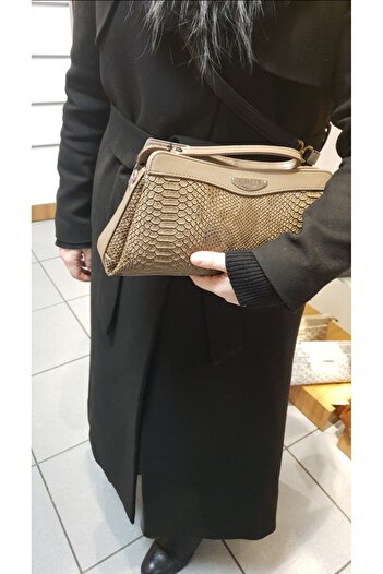 eflanmoda Golden Polo Women's Portfolio and Long Strap Shoulder Bag