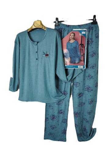 elma abone New Season Plus Size Combed Cotton Pajama Set