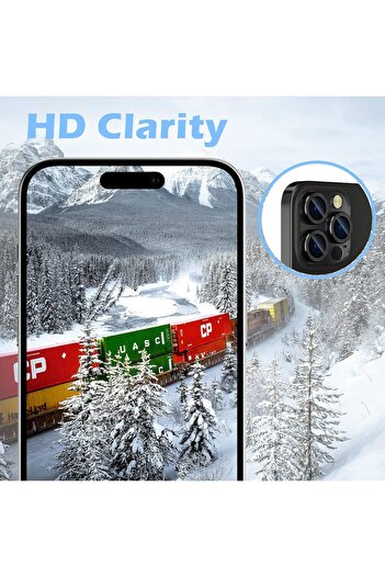 AWH Camera Lens Protector for iPhone 14 Pro/Max, Alloy Metal Ring, HD Anti-Scratch Tempered Glass