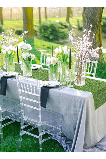 sharpdo 25mm Home Decoration Faux Tablecloth, Faux Grass Tablecloth, Washable