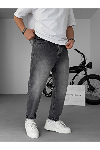 BYBASICMAN Gri Eskitme Boyfriend KE- 406