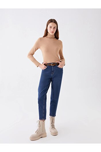 LC Waikiki Lcw Jeans Indigo High Waist Mom Fit Women's Jean Pants