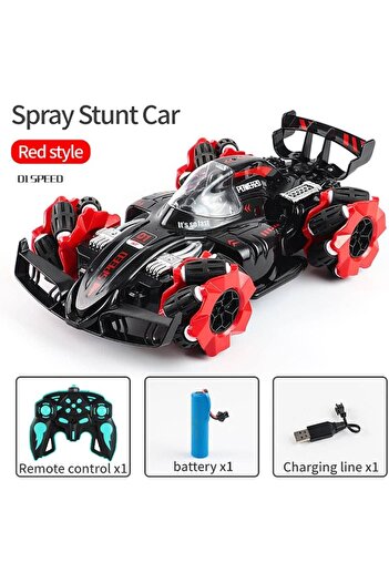 Yelajoy 2.4G 4WD Lateral Drift Special Effects Spray Remote Control Car,Red,25x14x8 cm