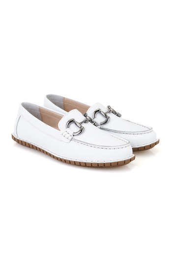 Desa Жіночі білі шкіряні мокасини Comfort