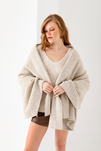 Wega Moda Glitter Plain Knit, Κομψό άνετο μαλακό σάλι ώμου - Αξεσουάρ για μπράτσα