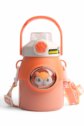 ROSECENTERBAZAAR Children's Crossbody Large Capacity Stainless Steel Thermos Cup with Straw (Imported)