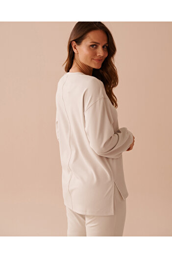 La Vie en Rose Lightly Ribbed Crew Neck Sweatshirt