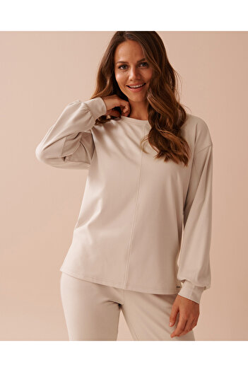 La Vie en Rose Lightly Ribbed Crew Neck Sweatshirt