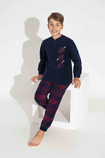 Tarık Tarik Long Sleeve Father-Son Fleece Fabric Winter Warm Pajamas Set-(Sell Separate)