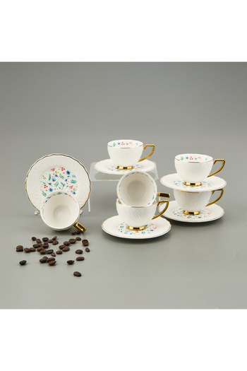 MİEN Mien Emboss 12 Piece Coffee Cups - Colorful
