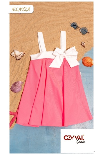 Elayza Girl's Slippers with Strap Bow Licra Swimwear Dress
