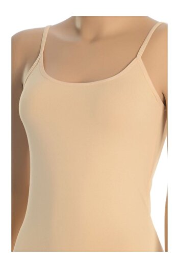 Tutku 4-Piece 100% Cotton Ribana Skin Color Rope Strap Women's Undershirt