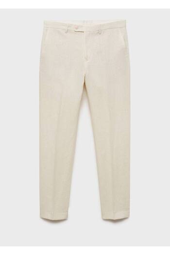 MANGO Man Παντελόνι κοστούμι 100% λινό slim fit