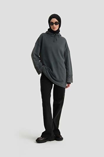 Armine Yıkama Efektli Sweat 24kd6804 Antrasit