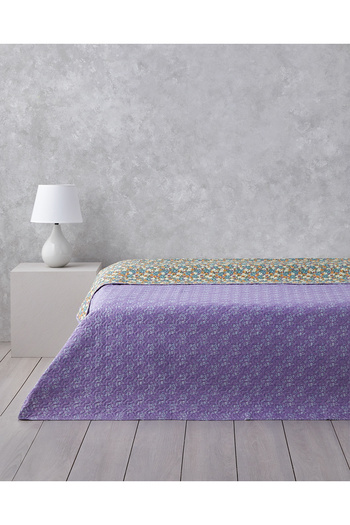 English Home Fiore Viola Tek Kişilik Çok Amaçlı Örtü 160x220 cm Mor