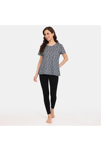 Zivame Set Of 2 - Printed T-shirt With Short Sleeves